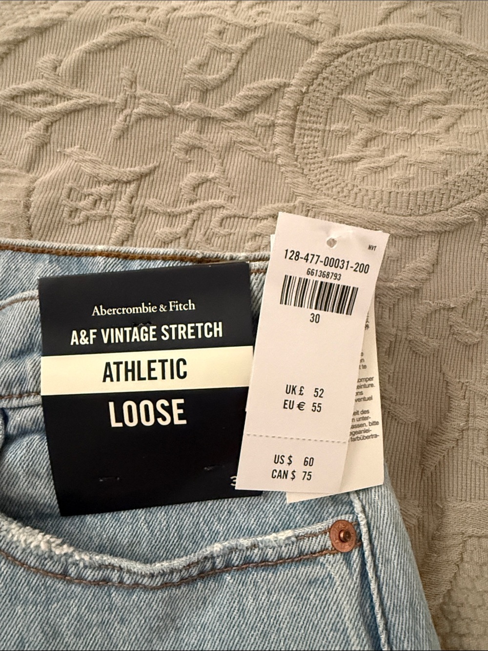 NWT Abercrombie & Fitch Vintage Stretch Athletic Loose Shorts 30